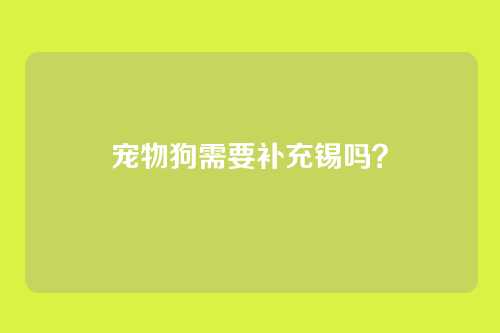 宠物狗需要补充锡吗？