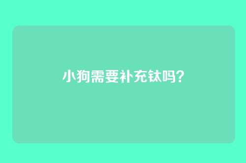 小狗需要补充钛吗？