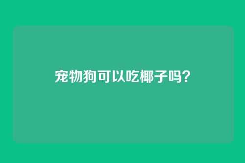 宠物狗可以吃椰子吗？