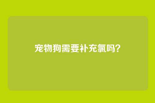 宠物狗需要补充氯吗？