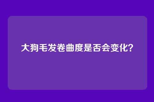 大狗毛发卷曲度是否会变化？
