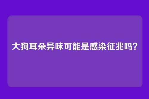 大狗耳朵异味可能是感染征兆吗？