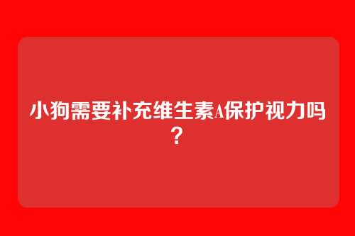 小狗需要补充维生素A保护视力吗？