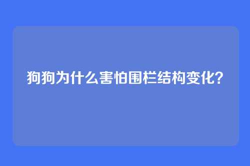 狗狗为什么害怕围栏结构变化？