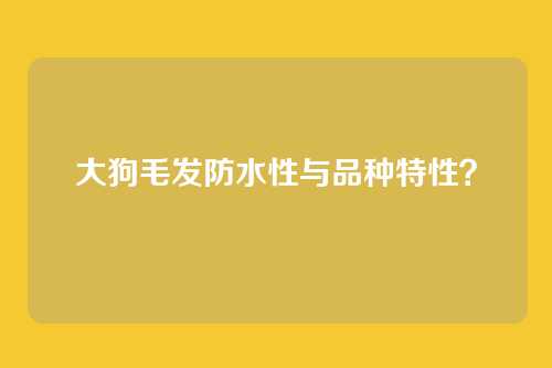 大狗毛发防水性与品种特性？