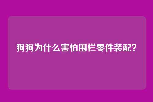 狗狗为什么害怕围栏零件装配？