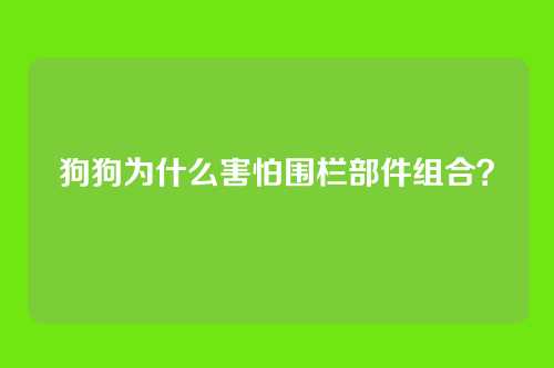 狗狗为什么害怕围栏部件组合？