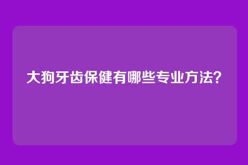大狗牙齿保健有哪些专业方法？