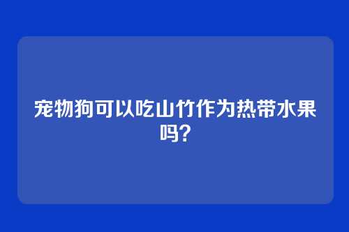 宠物狗可以吃山竹作为热带水果吗？