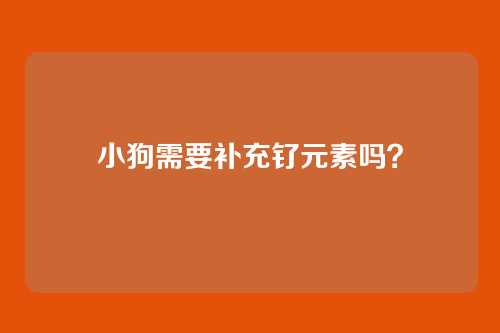 小狗需要补充钌元素吗？