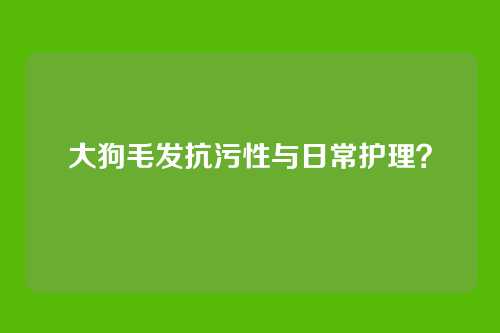 大狗毛发抗污性与日常护理？