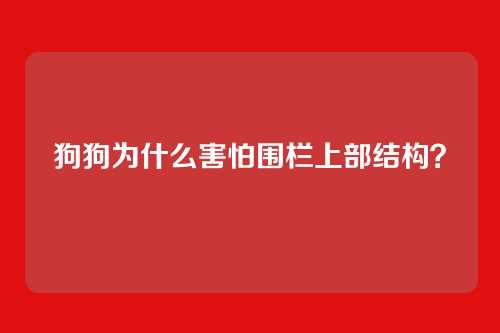 狗狗为什么害怕围栏上部结构？