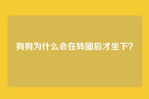 狗狗为什么会在转圈后才坐下？