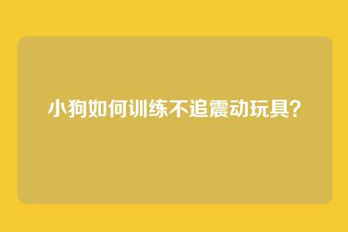 小狗如何训练不追震动玩具？