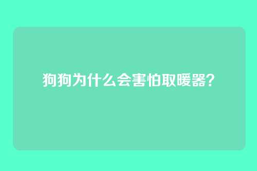 狗狗为什么会害怕取暖器？