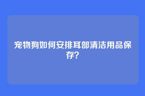 宠物狗如何安排耳部清洁用品保存？