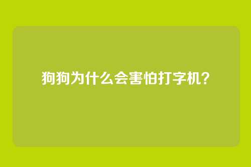 狗狗为什么会害怕打字机？