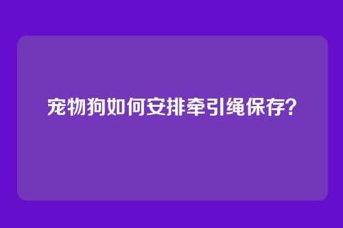 宠物狗如何安排牵引绳保存？