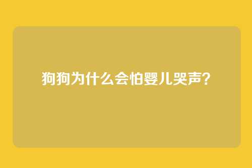 狗狗为什么会怕婴儿哭声?