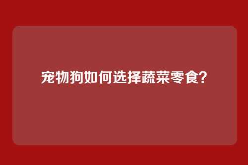宠物狗如何选择蔬菜零食？