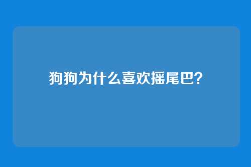狗狗为什么喜欢摇尾巴？