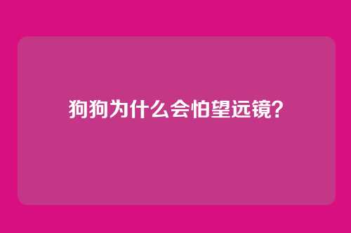 狗狗为什么会怕望远镜？