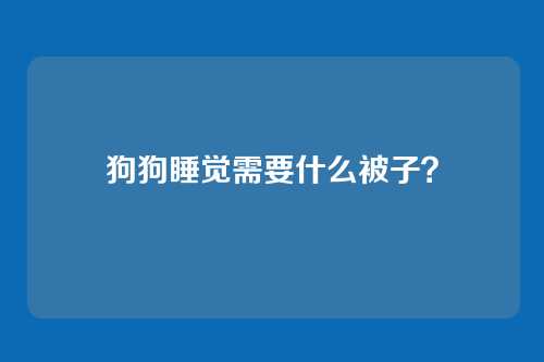 狗狗睡觉需要什么被子？