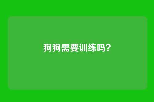 狗狗需要训练吗?