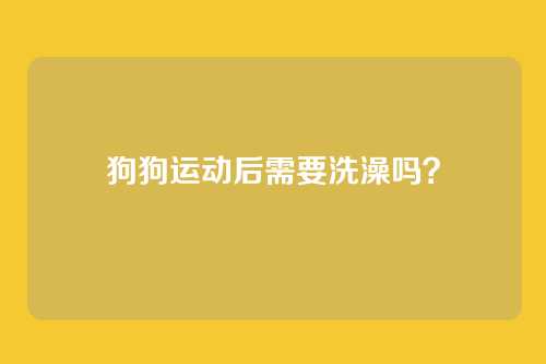 狗狗运动后需要洗澡吗？