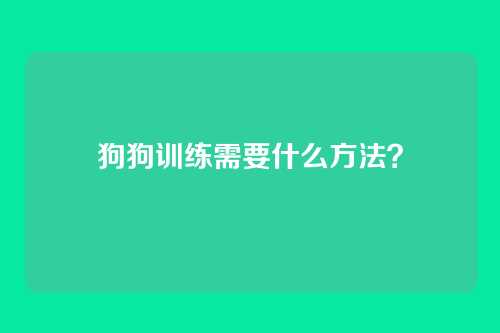 狗狗训练需要什么方法？
