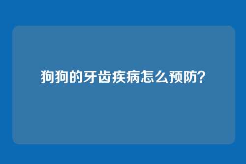 狗狗的牙齿疾病怎么预防?