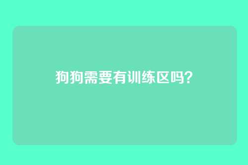 狗狗需要有训练区吗？