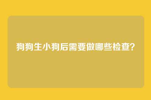 狗狗生小狗后需要做哪些检查？