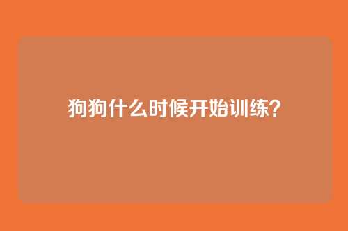 狗狗什么时候开始训练?
