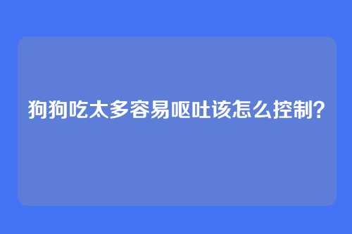 狗狗吃太多容易呕吐该怎么控制？