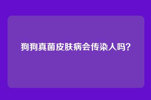 狗狗真菌皮肤病会传染人吗？