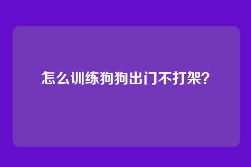 怎么训练狗狗出门不打架?