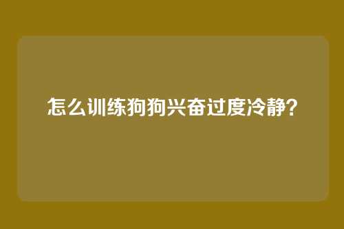怎么训练狗狗兴奋过度冷静？