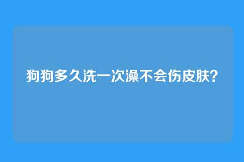狗狗多久洗一次澡不会伤皮肤？