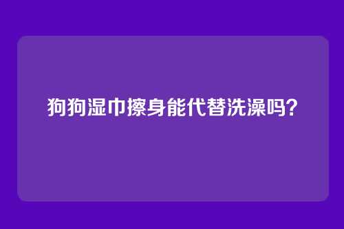 狗狗湿巾擦身能代替洗澡吗？