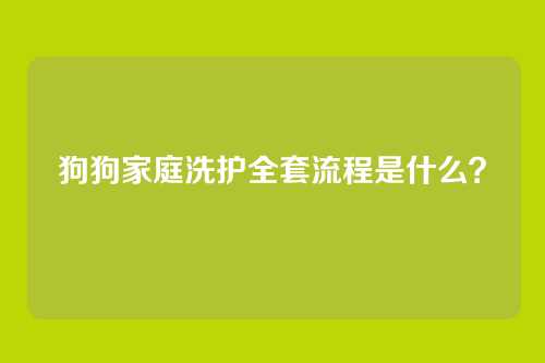狗狗家庭洗护全套流程是什么?