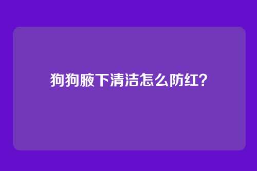 狗狗腋下清洁怎么防红?