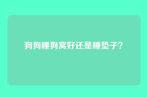 狗狗睡狗窝好还是睡垫子？
