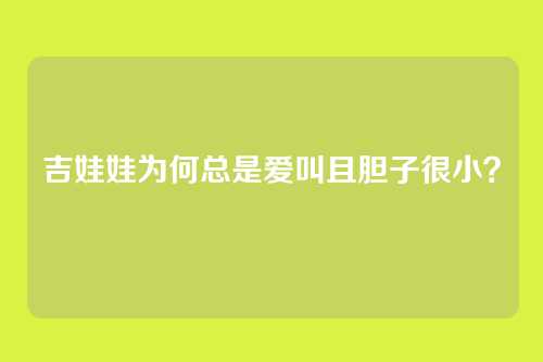 吉娃娃为何总是爱叫且胆子很小？
