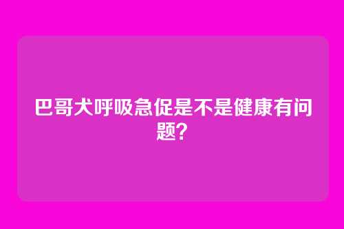 巴哥犬呼吸急促是不是健康有问题？