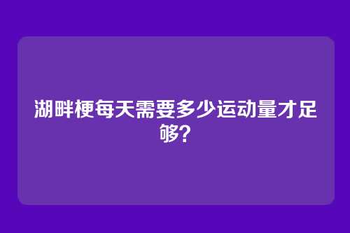 湖畔梗每天需要多少运动量才足够？