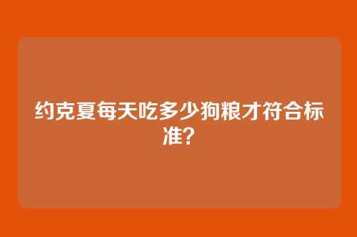 约克夏每天吃多少狗粮才符合标准?