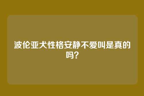 波伦亚犬性格安静不爱叫是真的吗?