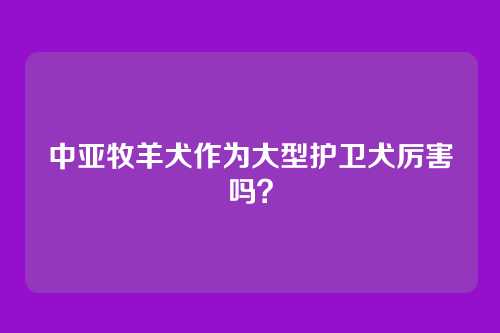 中亚牧羊犬作为大型护卫犬厉害吗？