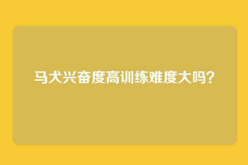 马犬兴奋度高训练难度大吗？